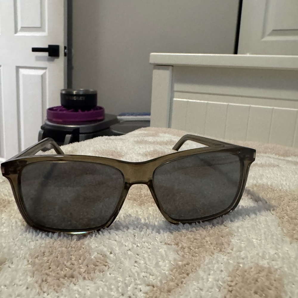 YSL Translucent Gray Square Sunglasses